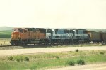 Loaded coal train rolls east